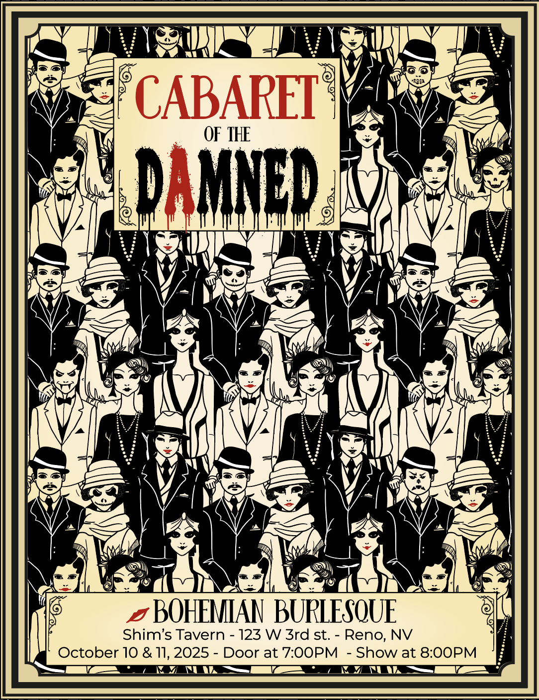 Bohemian Burlesque Cabaret of the Damned Show poster