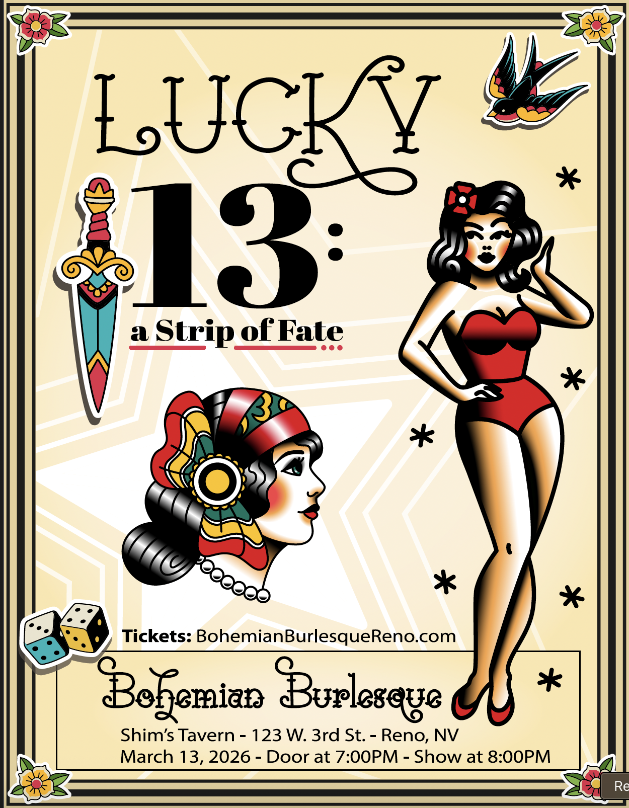 Bohemian Burlesque Lucky 13 a Strip of Fate poster